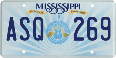 MS license plate ASQ269
