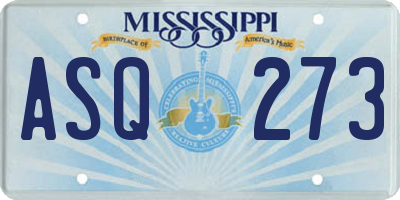 MS license plate ASQ273