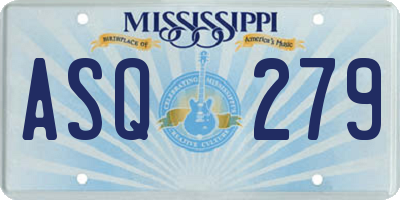 MS license plate ASQ279
