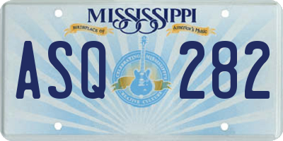 MS license plate ASQ282