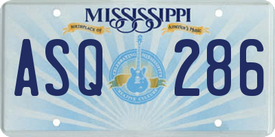 MS license plate ASQ286
