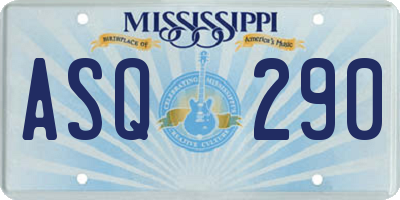 MS license plate ASQ290