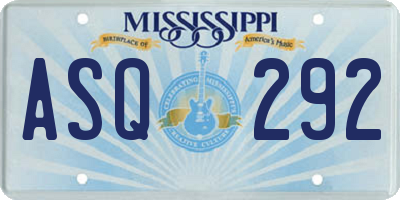 MS license plate ASQ292