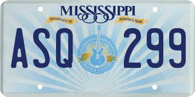 MS license plate ASQ299