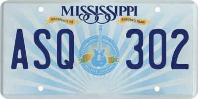 MS license plate ASQ302