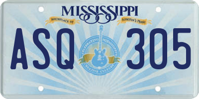 MS license plate ASQ305