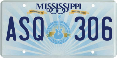 MS license plate ASQ306