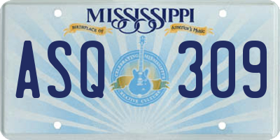 MS license plate ASQ309
