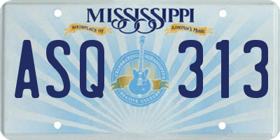 MS license plate ASQ313