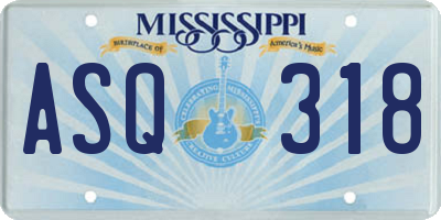 MS license plate ASQ318