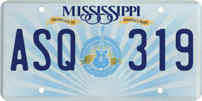 MS license plate ASQ319