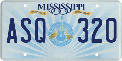 MS license plate ASQ320