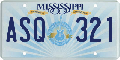 MS license plate ASQ321