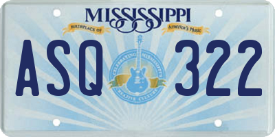 MS license plate ASQ322