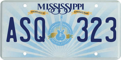 MS license plate ASQ323