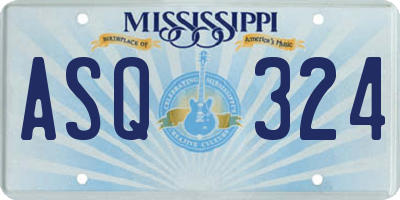 MS license plate ASQ324