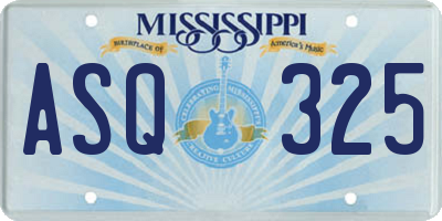 MS license plate ASQ325