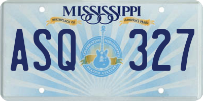 MS license plate ASQ327