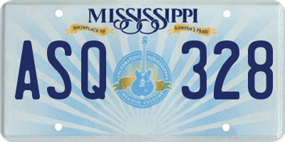 MS license plate ASQ328