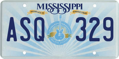 MS license plate ASQ329