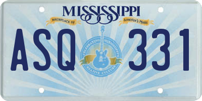 MS license plate ASQ331