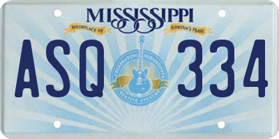 MS license plate ASQ334
