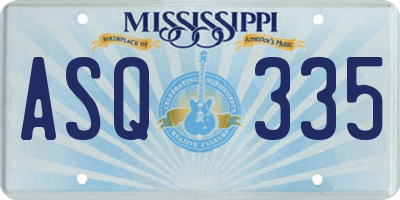 MS license plate ASQ335