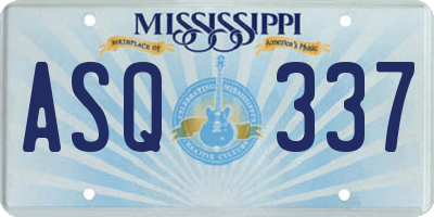 MS license plate ASQ337