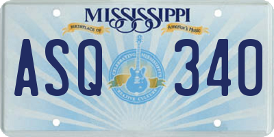 MS license plate ASQ340