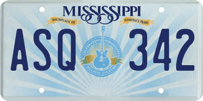 MS license plate ASQ342
