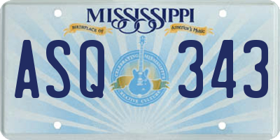 MS license plate ASQ343