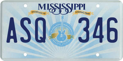 MS license plate ASQ346