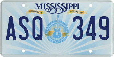 MS license plate ASQ349