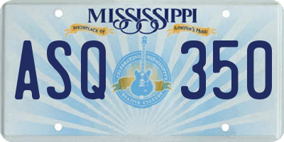 MS license plate ASQ350