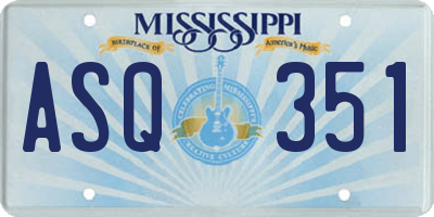 MS license plate ASQ351