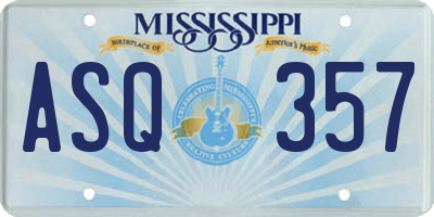 MS license plate ASQ357