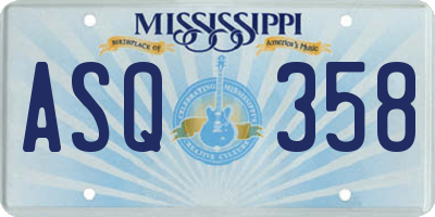 MS license plate ASQ358