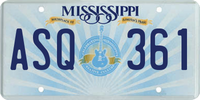 MS license plate ASQ361