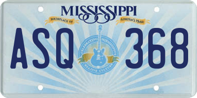 MS license plate ASQ368