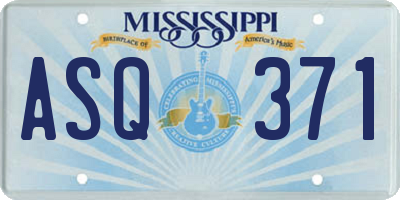 MS license plate ASQ371