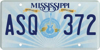 MS license plate ASQ372