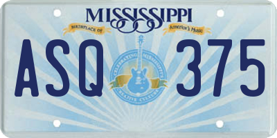 MS license plate ASQ375