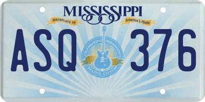 MS license plate ASQ376