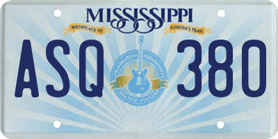 MS license plate ASQ380