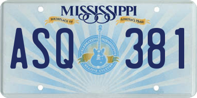 MS license plate ASQ381