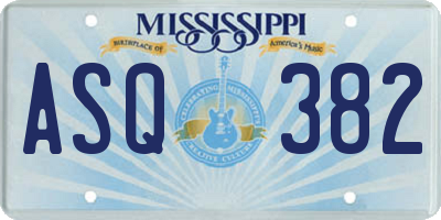 MS license plate ASQ382