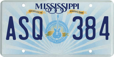 MS license plate ASQ384