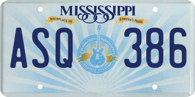 MS license plate ASQ386