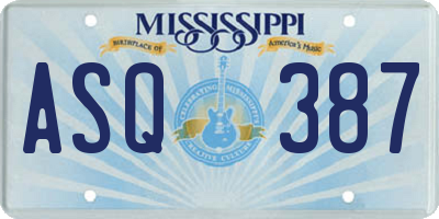 MS license plate ASQ387