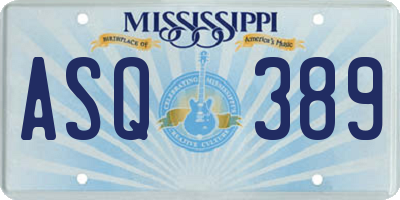 MS license plate ASQ389